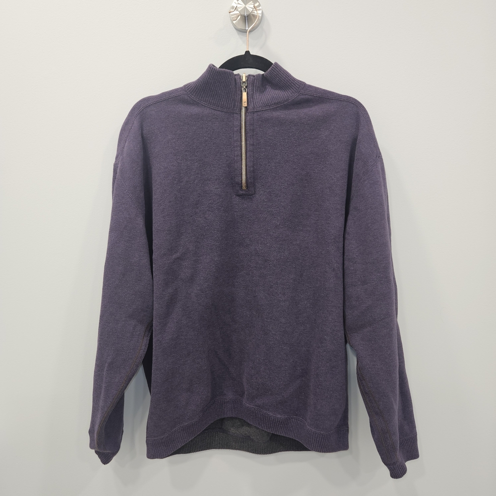 Tommy Bahama Men's Reversible  Zip-Up Sweater in Deep Purple/Grey